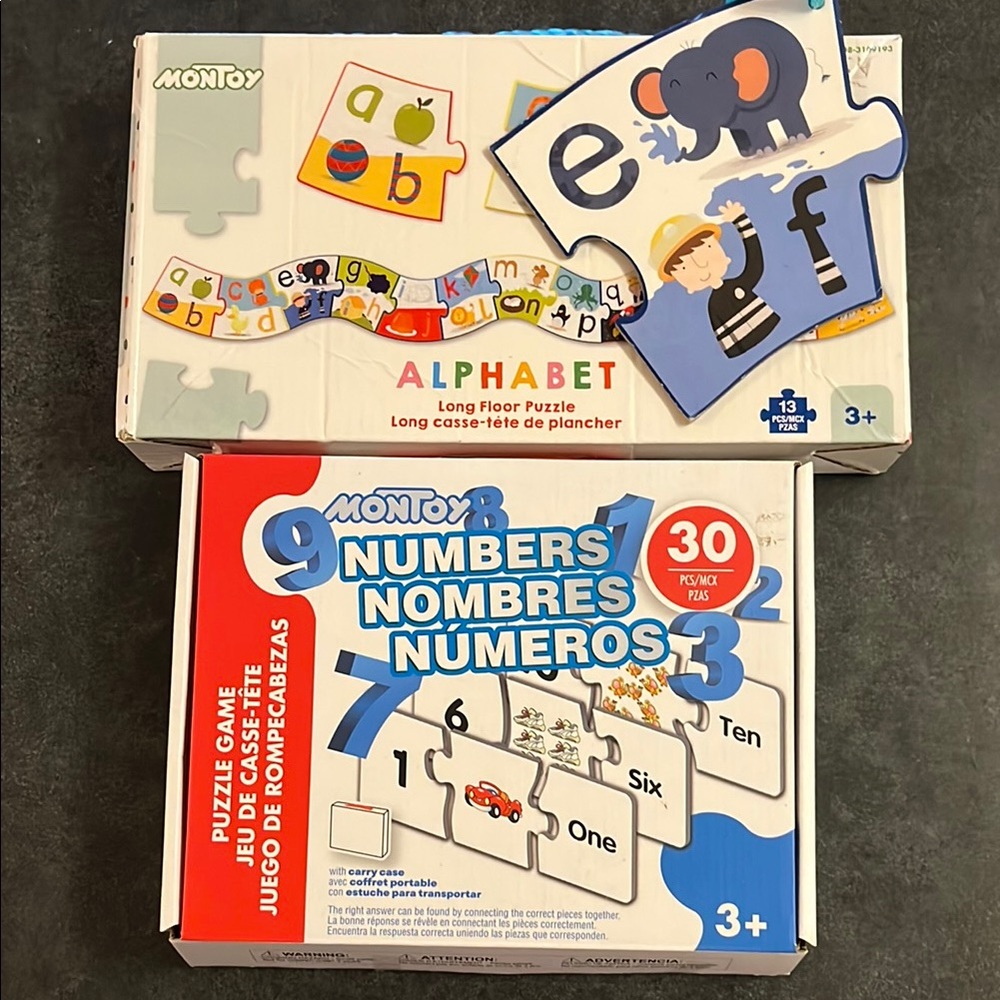 Alphabet and Numbers Puzzle Set for Kids 3+